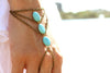 Chloe Hand Chain Bracelet Turquoise