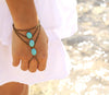 Chloe Hand Chain Bracelet Turquoise