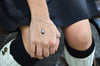 Jess Silver Onyx Hand Chain Bracelet
